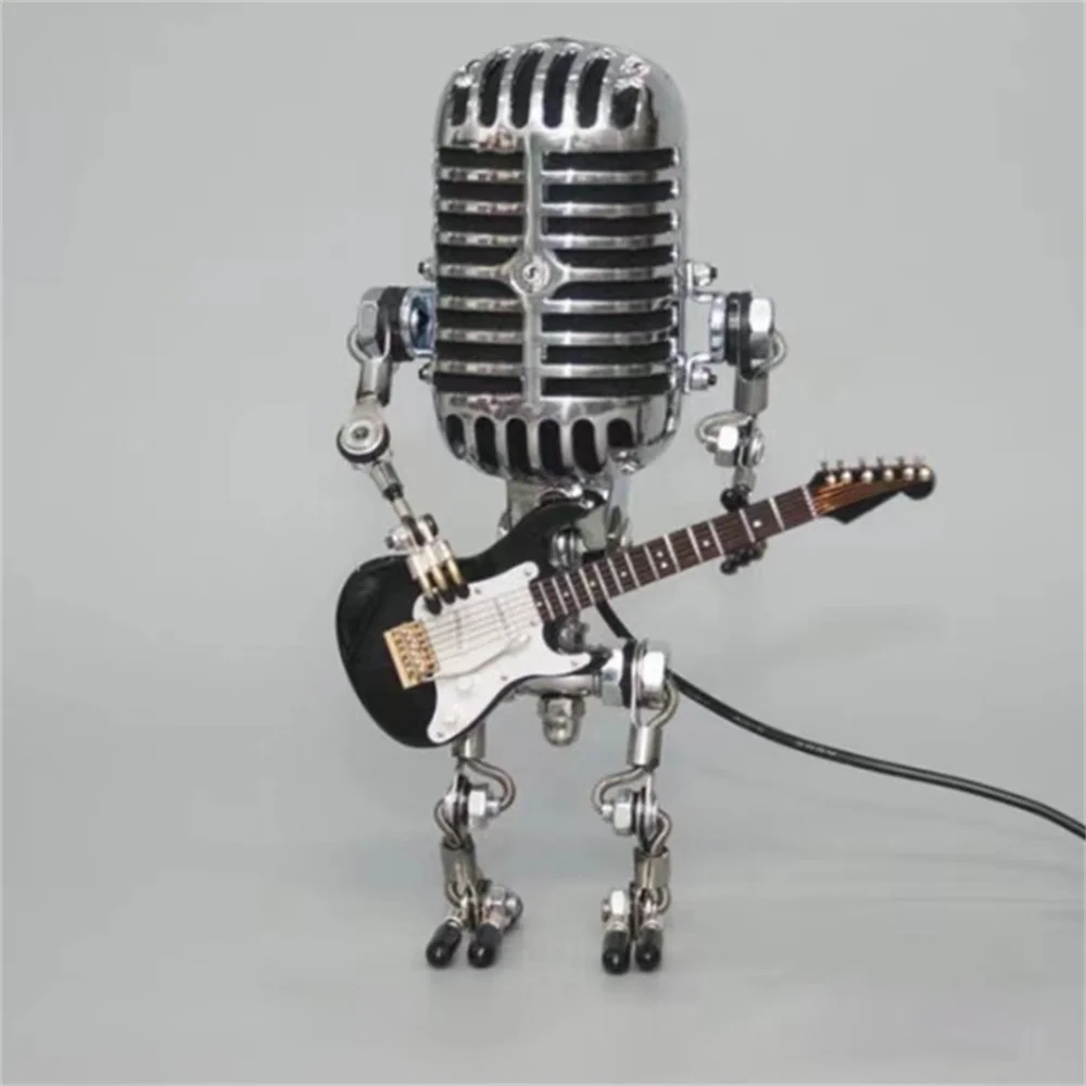 Designer table lamp robot with guitar for modern and creative interiors | Kalsten