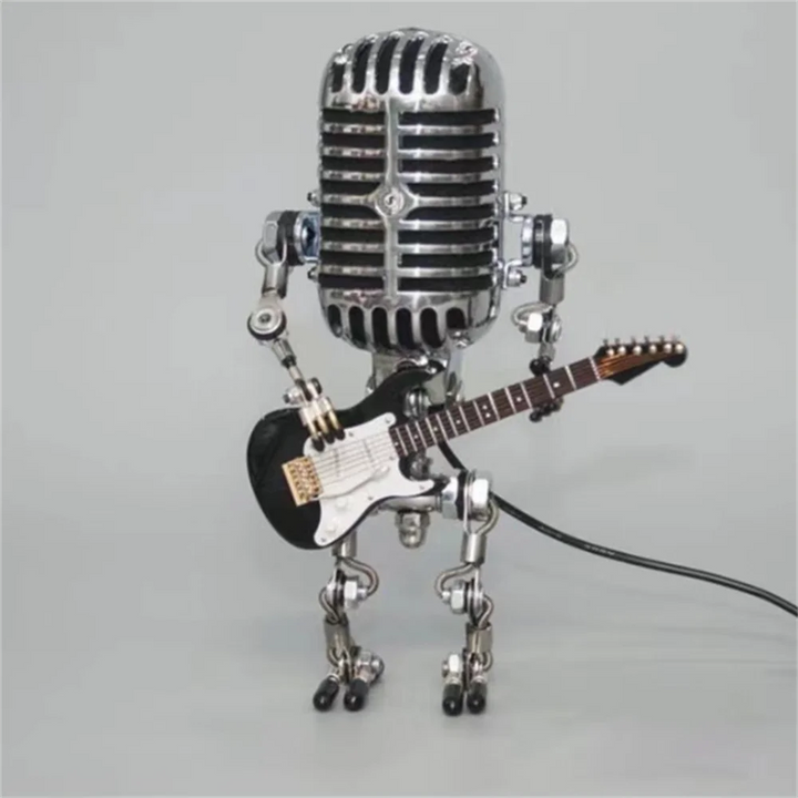 Designer table lamp robot with guitar for modern and creative interiors | Kalsten
