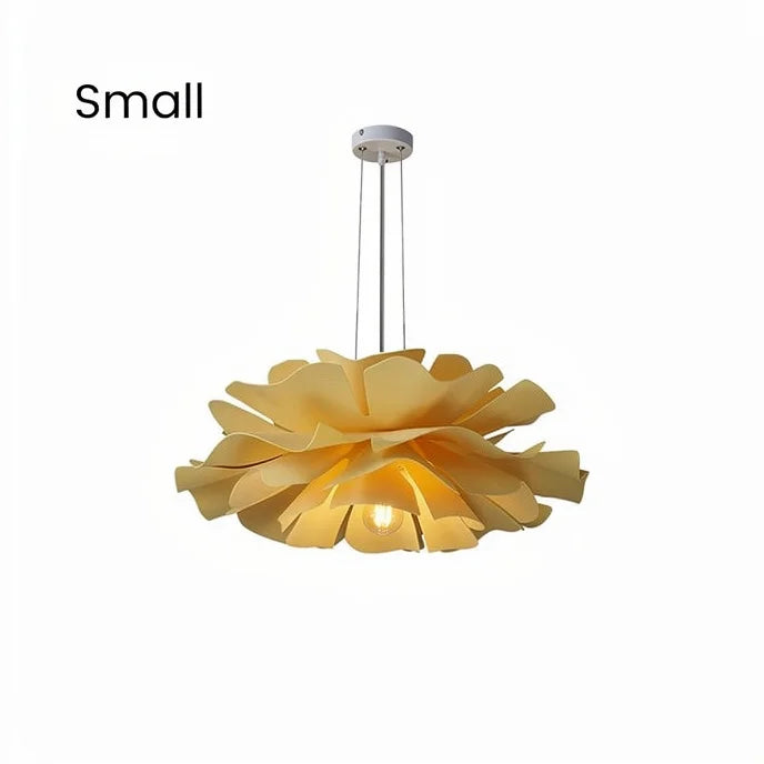 Pendant Light Acrylic Metal 15.7 in White Lotus Flower Dining Bedroom Living Room Lighting Fixture | Kalsten