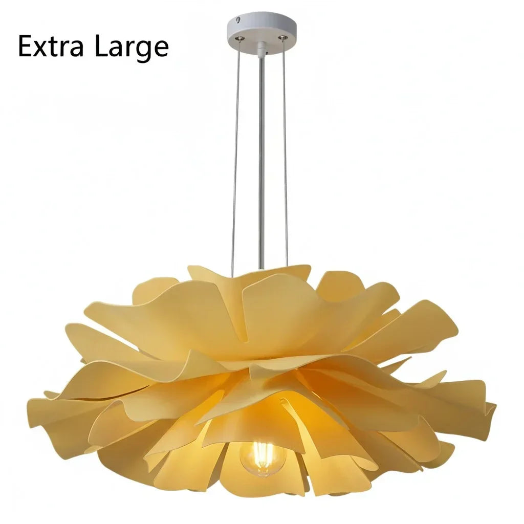 Pendant Light Acrylic Metal 15.7 in White Lotus Flower Dining Bedroom Living Room Lighting Fixture | Kalsten