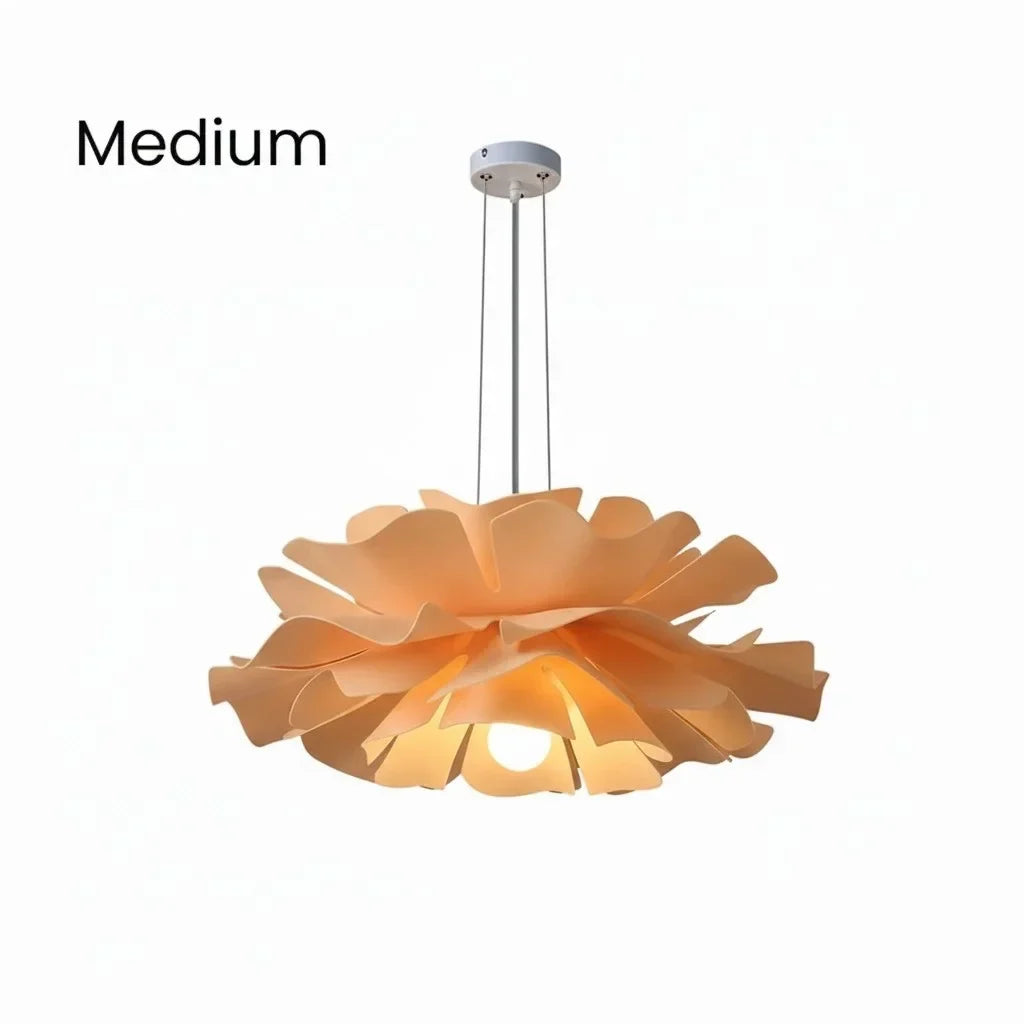 Pendant Light Acrylic Metal 15.7 in White Lotus Flower Dining Bedroom Living Room Lighting Fixture | Kalsten