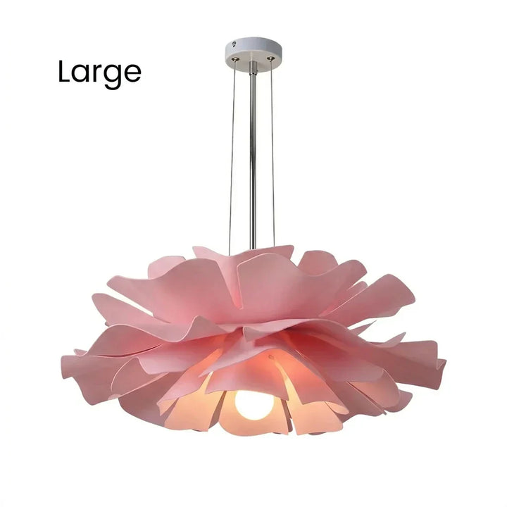 Pendant Light Acrylic Metal 15.7 in White Lotus Flower Dining Bedroom Living Room Lighting Fixture | Kalsten