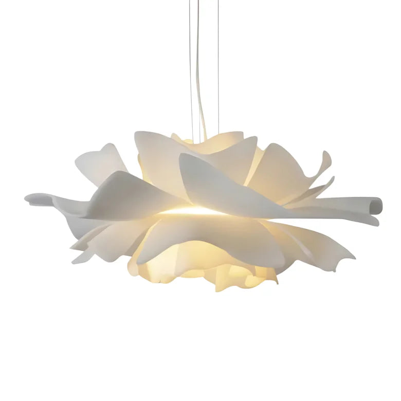 Pendant Light Acrylic Metal 15.7 in White Lotus Flower Dining Bedroom Living Room Lighting Fixture | Kalsten