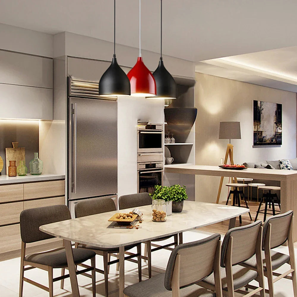 Nordic Minimalist Ceiling Chandelier – E27 LED Pendant Light, Adjustable Hanging Lamp for Kitchen, Dining, and Living Room – Modern Home Decor | Kalsten