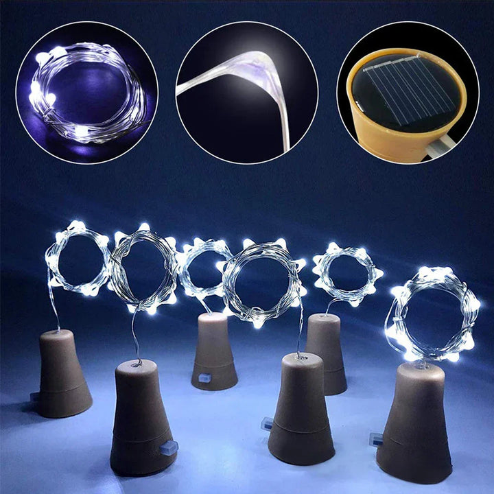 Solar-Powered Bottle Cork String Lights | Kalsten