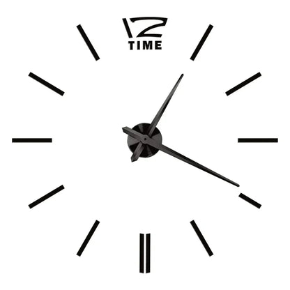 Large Wall Clock DIY 3D Self-adhesive Mirror Acrylic Wall Clock for Kitchen Dining Room Living Room Creative Home Decor | Karnz