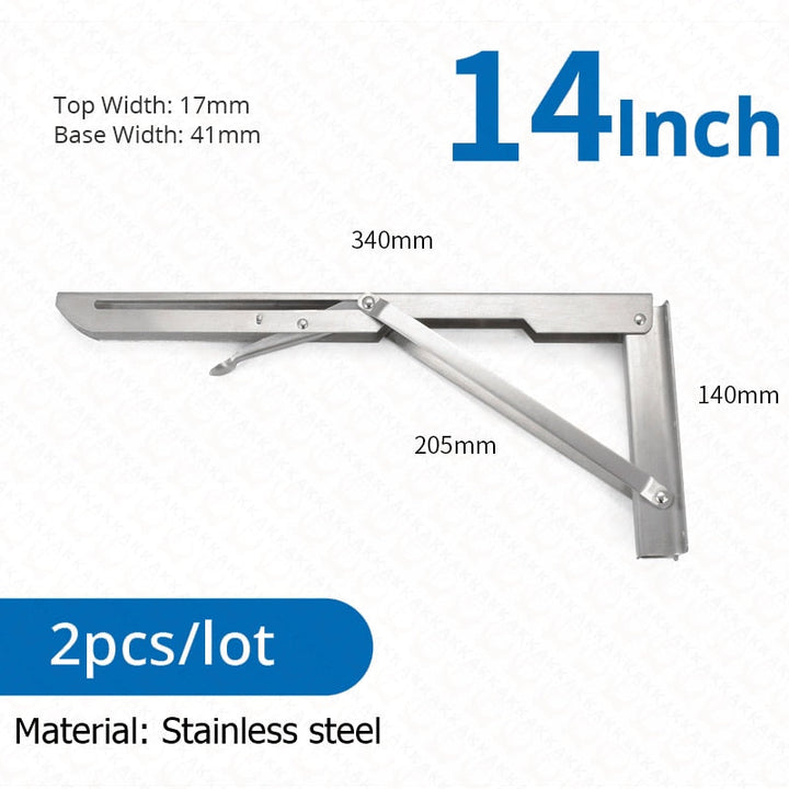 Foldable Stainless Steel Shelf Hooks – 2-Pack, Heavy Duty