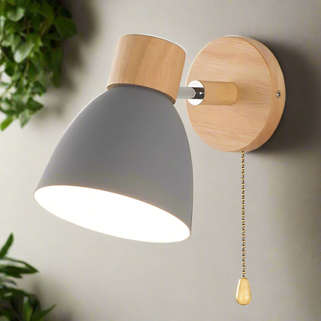 Nordic-modern hanging switch wall lamp made of wood | Kalsten