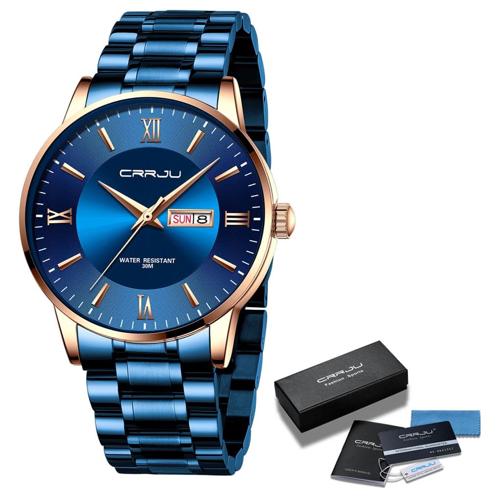 Kalsten | Men’s Stainless Steel Waterproof Sport Quartz Watch
