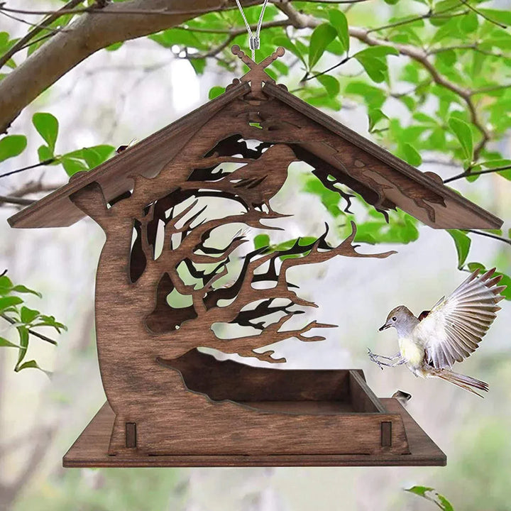 Kalsten | Rustic Treehouse Wooden Bird Feeder