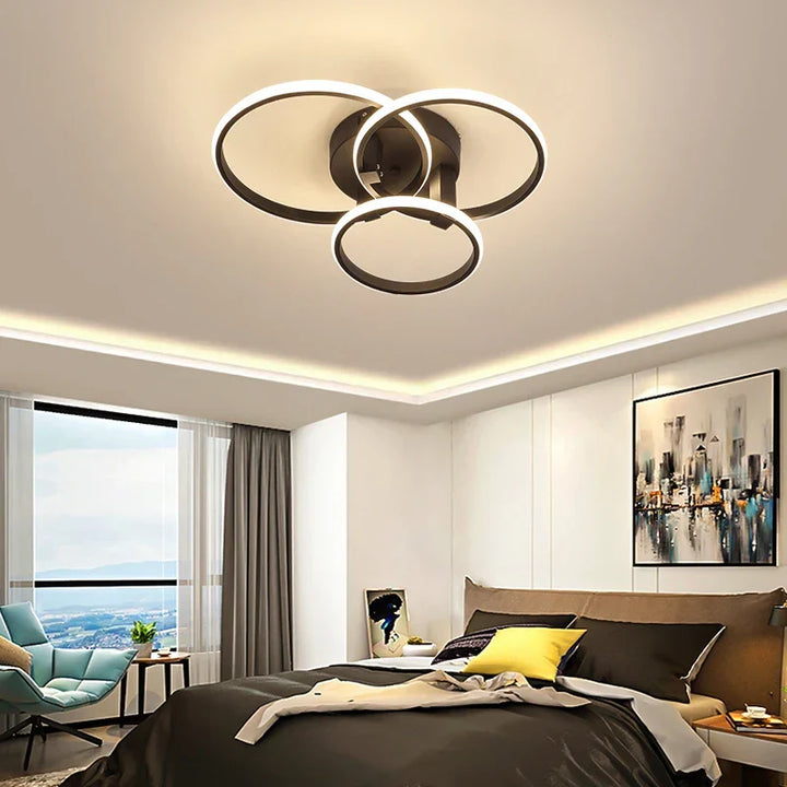 Modern LED Ceiling Light – Dimmable RC & APP Control, Circular Ring Design for Living Room, Bedroom, Kitchen & Dining Room | Kalsten