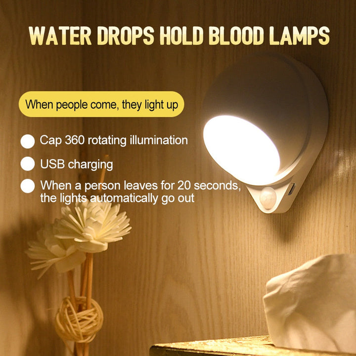 360 Rotating Water Drop Magnetic Night Lamp | Kalsten