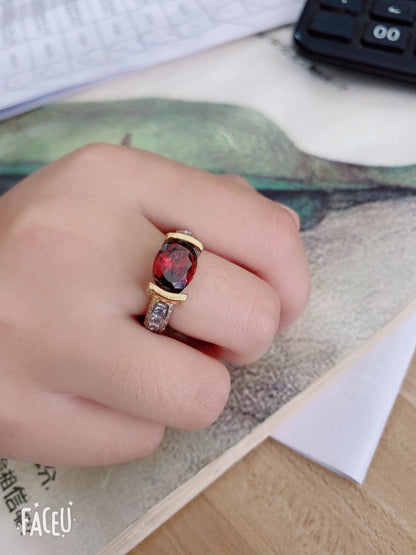 BowLift | Fashion New Ring With Red Stones For Women Vintage Crystal Zircon Rings