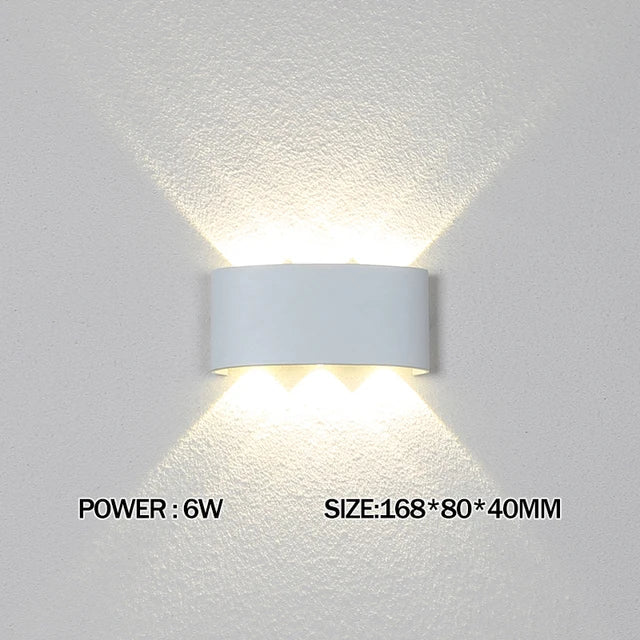 LED Wall Lamp Outdoor Waterproof Up And Down Luminous Lighting Garden Decoration AC85-265V Wall Lights for Bedroom Living Room | Kalsten