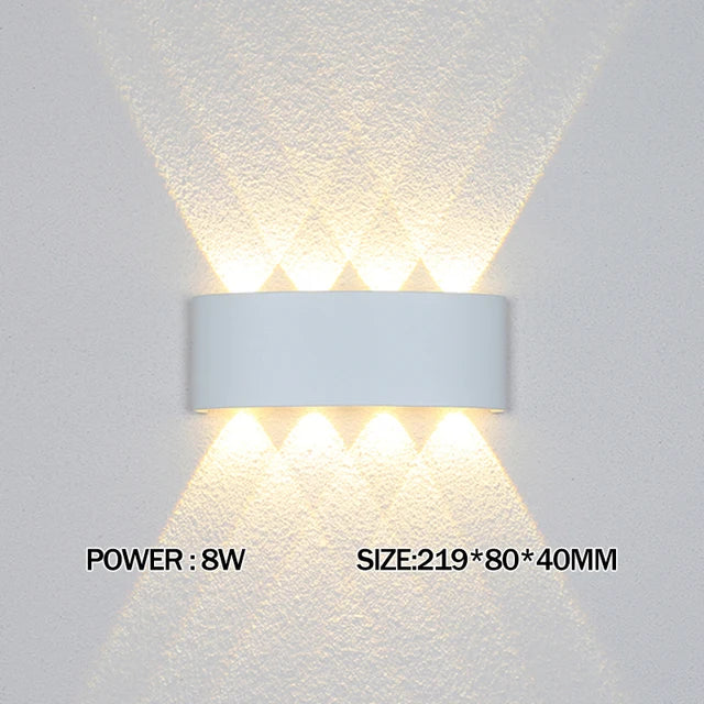 LED Wall Lamp Outdoor Waterproof Up And Down Luminous Lighting Garden Decoration AC85-265V Wall Lights for Bedroom Living Room | Kalsten