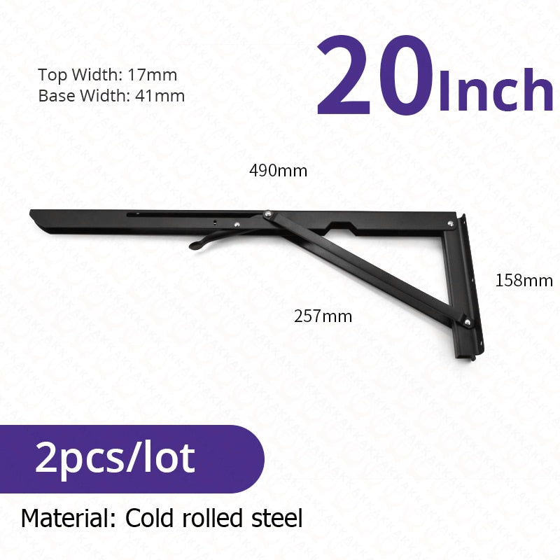 Foldable Stainless Steel Shelf Hooks – 2-Pack, Heavy Duty