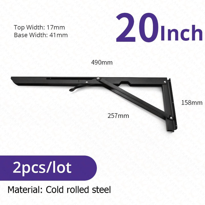 Kalsten | 2-piece set collapsible shelf brackets, heavy-duty, made of stainless steel for tables, motorhomes and space-saving