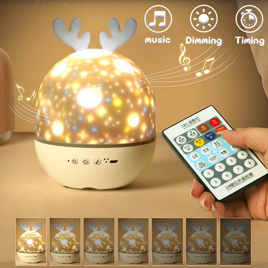Rotating Deer Music Star Projector Night Lamp | Kalsten
