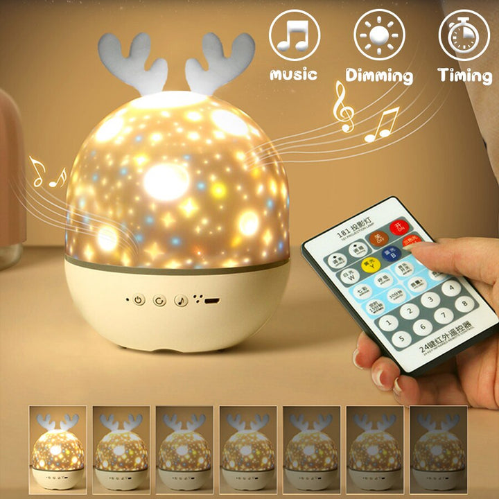 Rotating Deer Music Star Projector Night Lamp | Kalsten