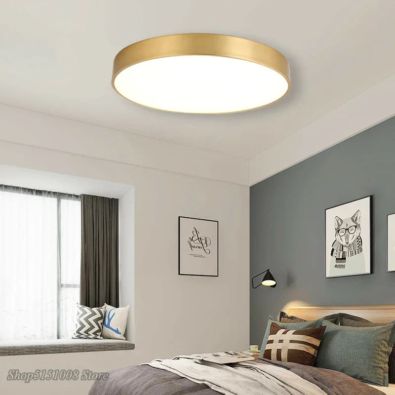 Modern Gold Acrylic Ceiling Light - Ultra-thin Surface LED Ceiling Lamp for Living Room, Nordic Bedroom Indoor Light Fixtures | Kalsten