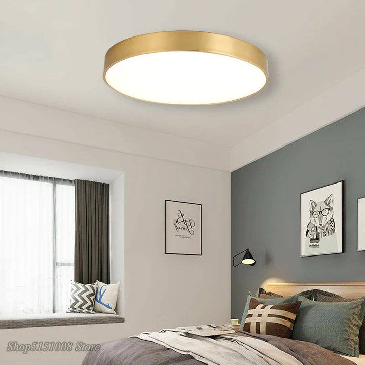 Modern Gold Acrylic Ceiling Light - Ultra-thin Surface LED Ceiling Lamp for Living Room, Nordic Bedroom Indoor Light Fixtures | Kalsten