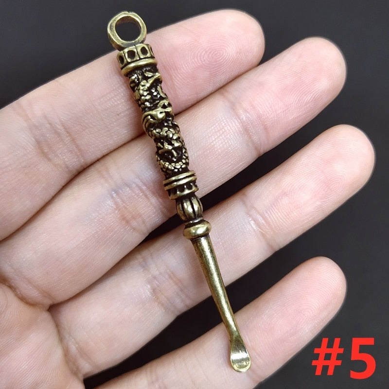 Retro Radiance Brass Mini Tool Vintage Keychain | Kalsten