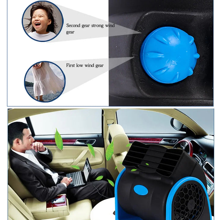 Portable DC 12V-24V Car AC Air Fan Cooler Car Bladeless Air Conditioner Summer Car Vehicle Truck Cooling Air Fan | Kalsten
