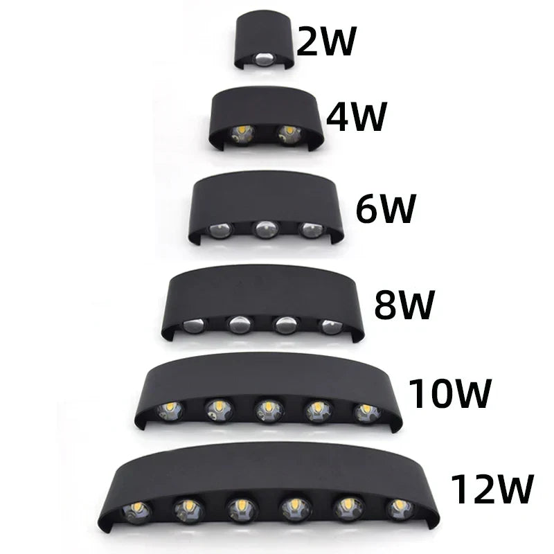 LED Wall Lamp Outdoor Waterproof Up And Down Luminous Lighting Garden Decoration AC85-265V Wall Lights for Bedroom Living Room | Kalsten