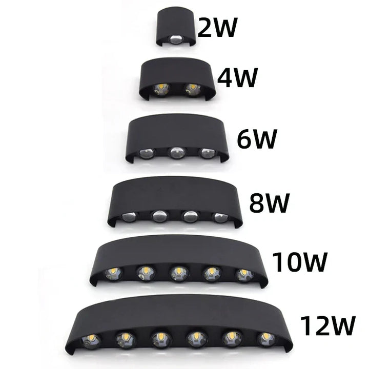 LED Wall Lamp Outdoor Waterproof Up And Down Luminous Lighting Garden Decoration AC85-265V Wall Lights for Bedroom Living Room | Kalsten