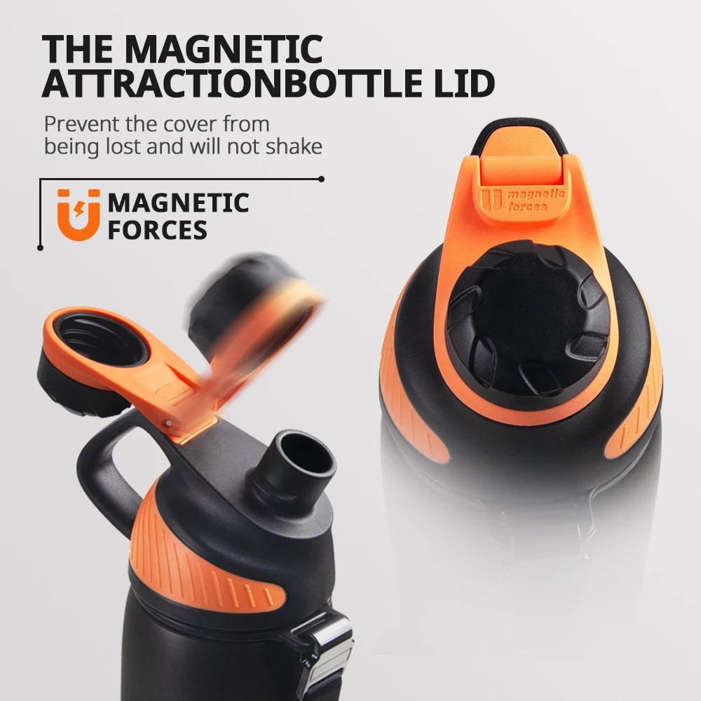 Stainless steel vacuum bottle 1000 ml with magnetic lid | Kalsten
