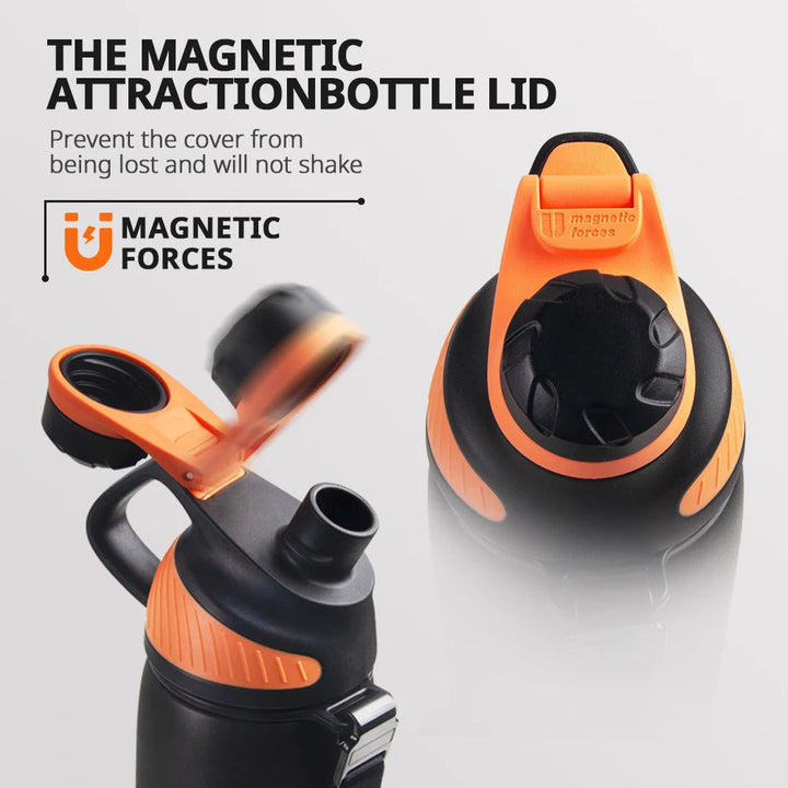 Stainless steel vacuum bottle 1000 ml with magnetic lid | Kalsten
