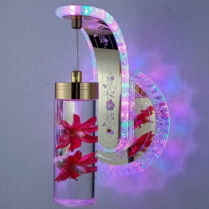 Elegant Crystal Flower Dimming Wall Lamp | Kalsten