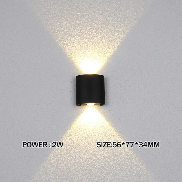 LED Wall Lamp Outdoor Waterproof Up And Down Luminous Lighting Garden Decoration AC85-265V Wall Lights for Bedroom Living Room | Kalsten