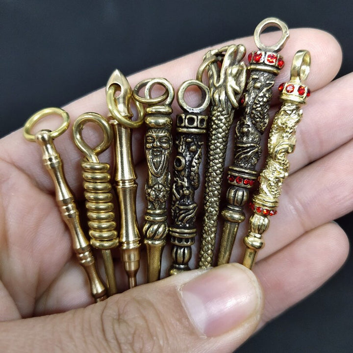 Retro Radiance Brass Mini Tool Vintage Keychain | Kalsten