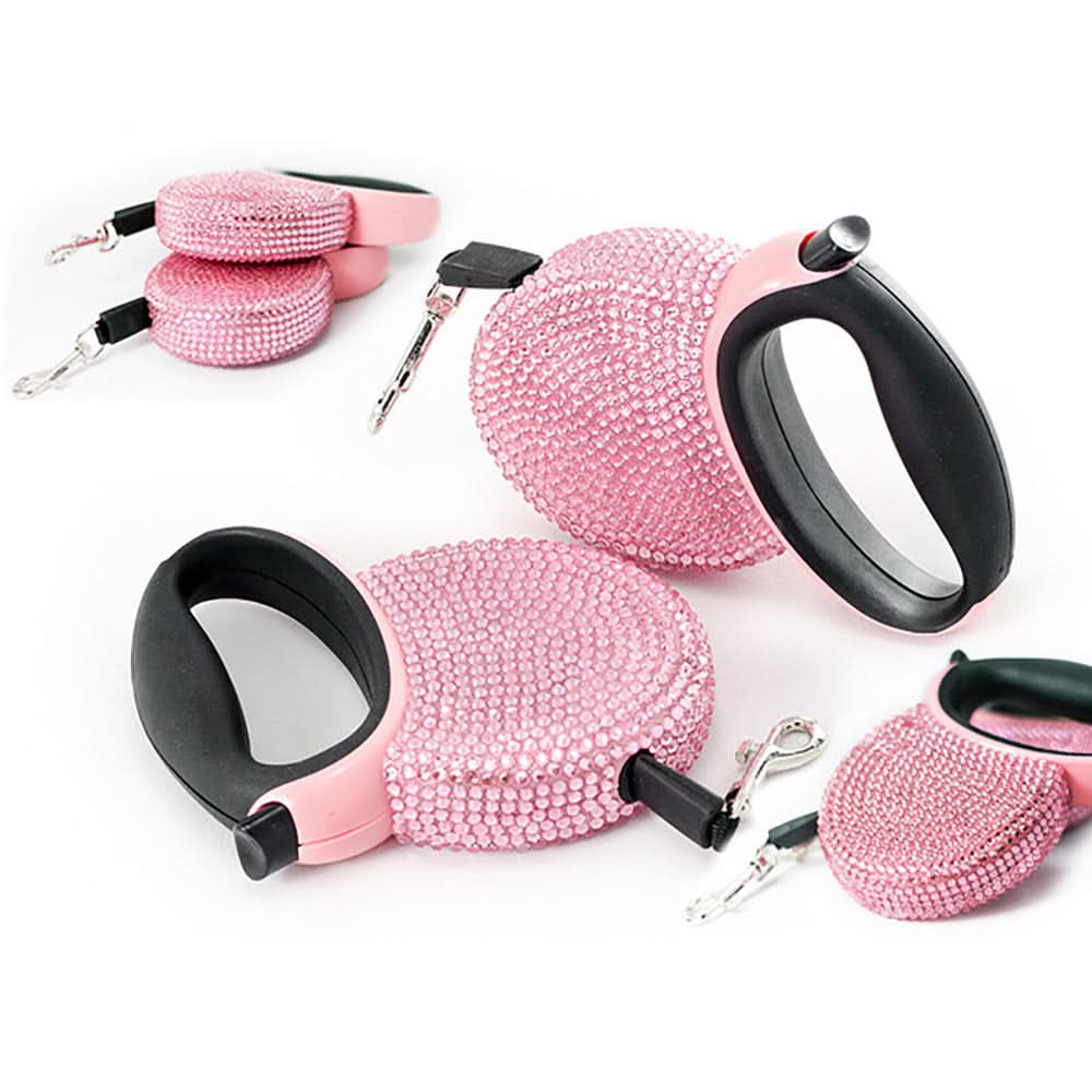 Kalsten | Luxury Retractable Leash with Rhinestones for Small Dogs & Cats