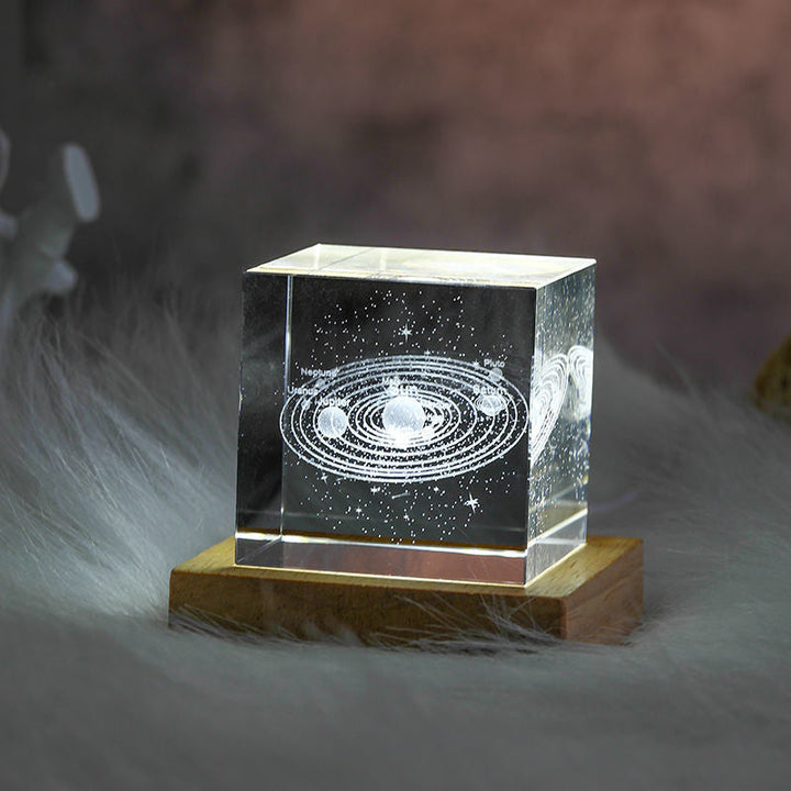 3D Crystal Cube Moon Nightlight | Kalsten