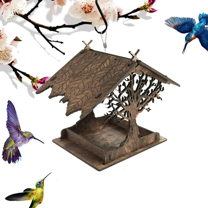 Kalsten | Rustic Treehouse Wooden Bird Feeder