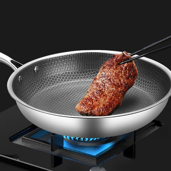 High-quality stainless steel pan with anti-stick pixel technology – Perfect for healthy frying | Kalsten