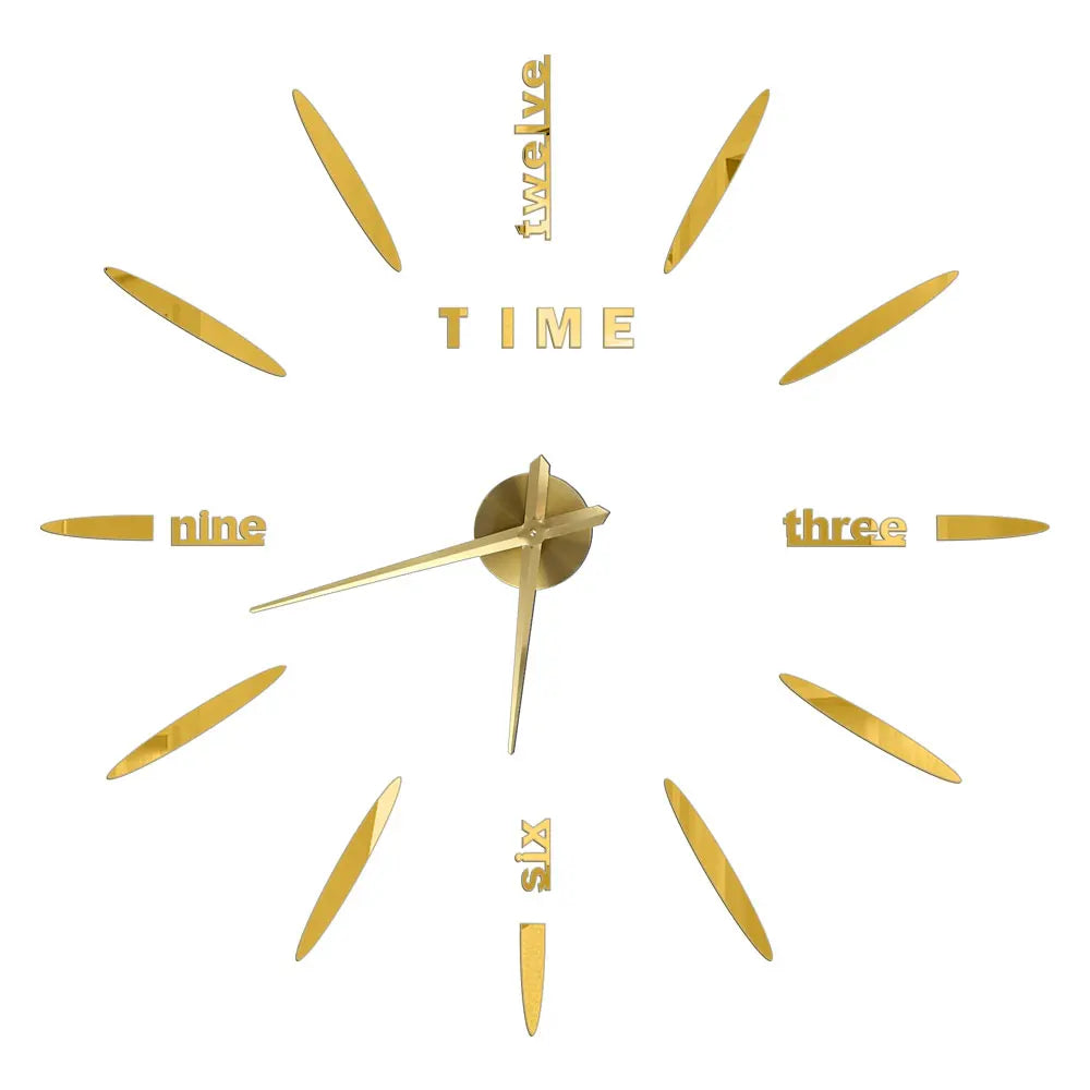 Large Wall Clock DIY 3D Self-adhesive Mirror Acrylic Wall Clock for Kitchen Dining Room Living Room Creative Home Decor | Karnz