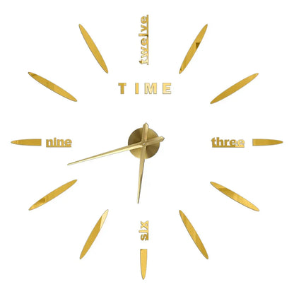 Large Wall Clock DIY 3D Self-adhesive Mirror Acrylic Wall Clock for Kitchen Dining Room Living Room Creative Home Decor | Karnz