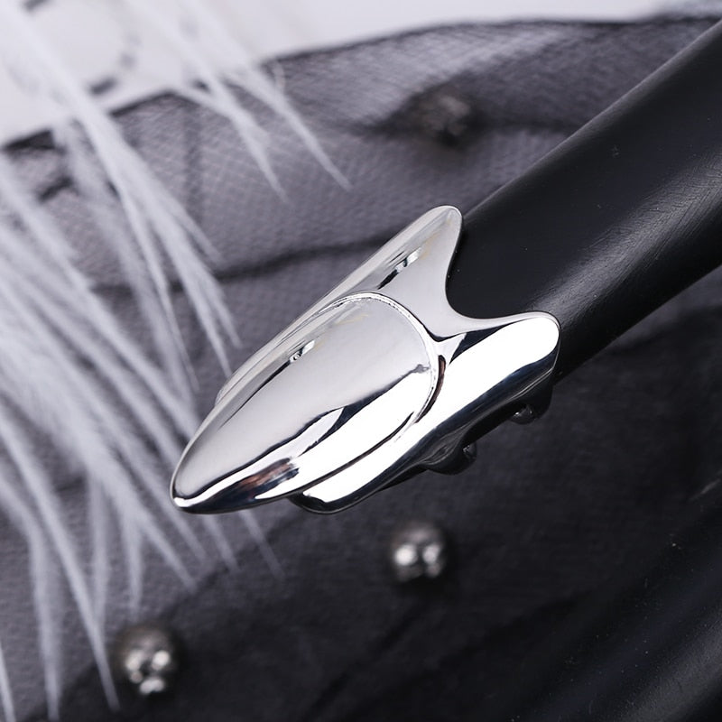BowLift | Sleek Line Gothic Metal Thin Nail Rings