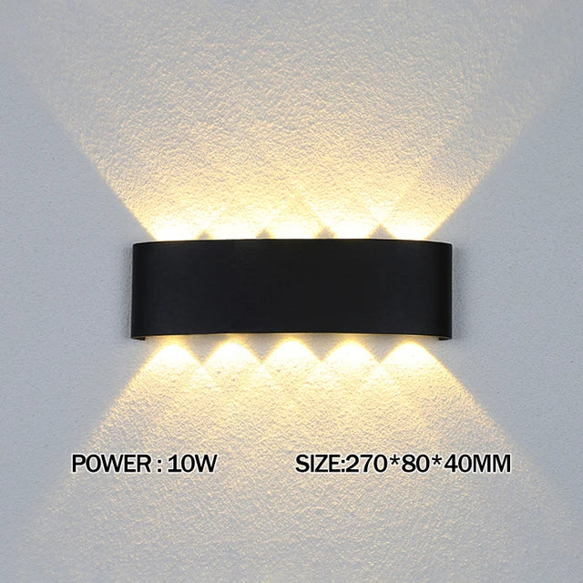 LED Wall Lamp Outdoor Waterproof Up And Down Luminous Lighting Garden Decoration AC85-265V Wall Lights for Bedroom Living Room | Kalsten