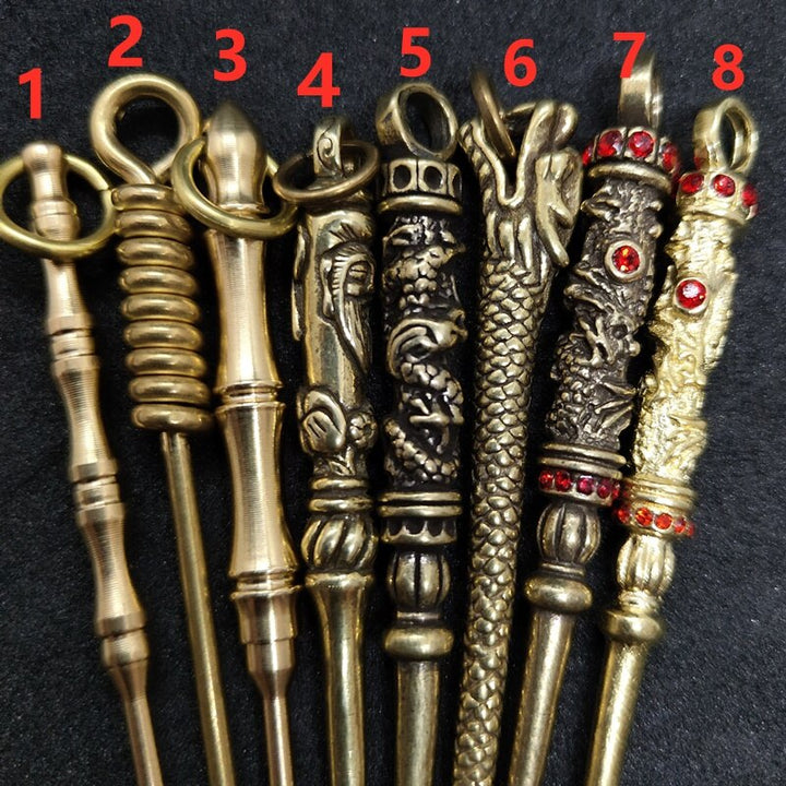 Retro Radiance Brass Mini Tool Vintage Keychain | Kalsten