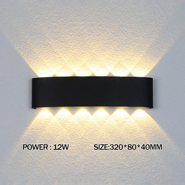 LED Wall Lamp Outdoor Waterproof Up And Down Luminous Lighting Garden Decoration AC85-265V Wall Lights for Bedroom Living Room | Kalsten