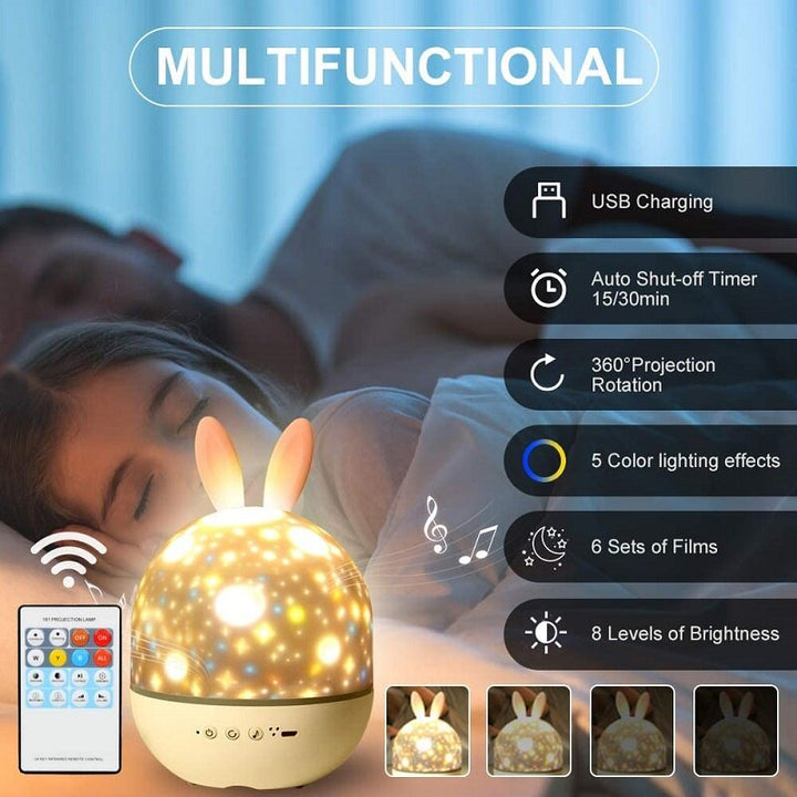 LED Universe Stars Bunny Projector Night Light | Kalsten