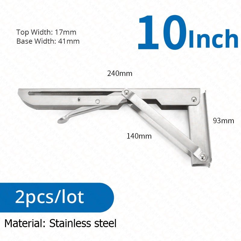 Foldable Stainless Steel Shelf Hooks – 2-Pack, Heavy Duty