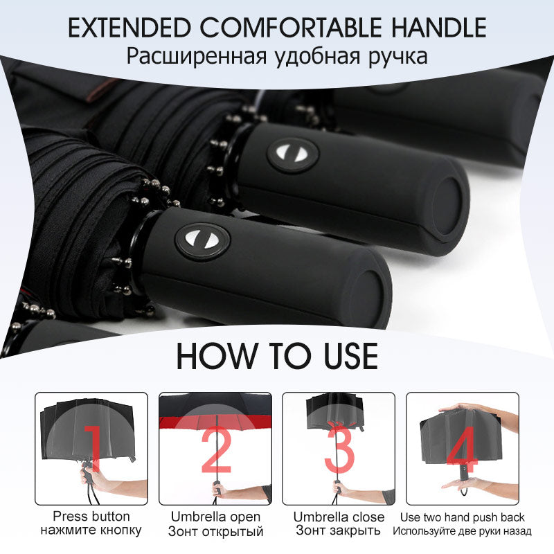 Kalsten | StormShield Automatic Umbrella – Windproof Storm Umbrella with Reversed Closing Mechanism