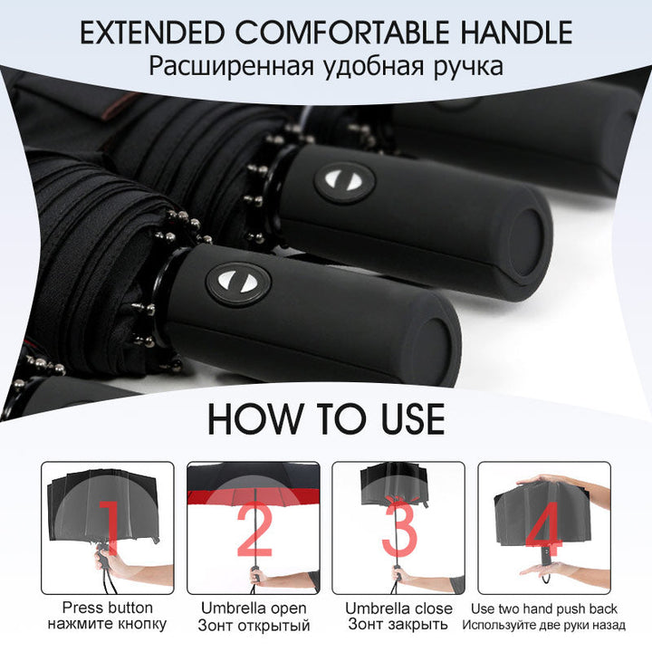 Kalsten | StormShield Automatic Umbrella – Windproof Storm Umbrella with Reversed Closing Mechanism