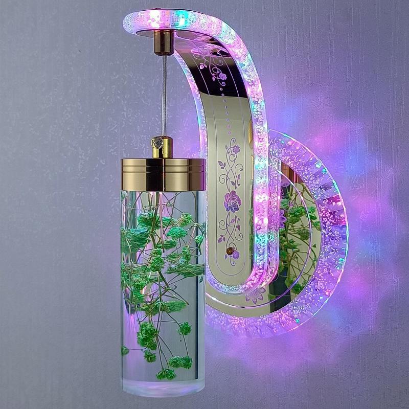 Elegant Crystal Flower Dimming Wall Lamp | Kalsten