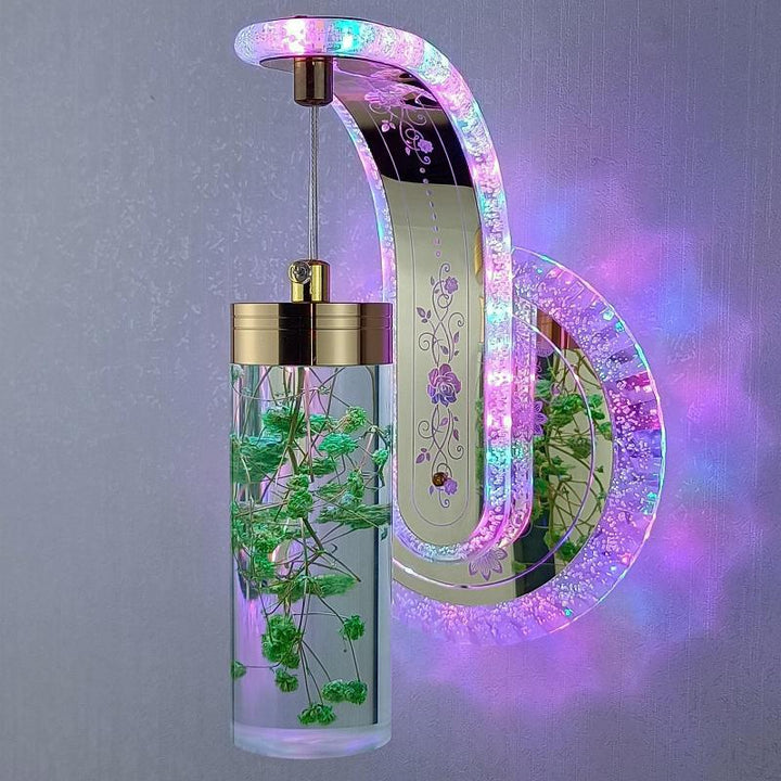 Elegant Crystal Flower Dimming Wall Lamp | Kalsten